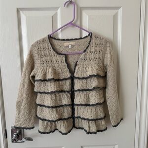 Odd Molly Beige and Black Textured Cardigan